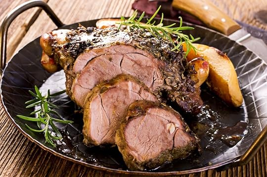 Grilled lamb with olives and rosemary