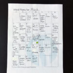 completed month's calendar with meal plans