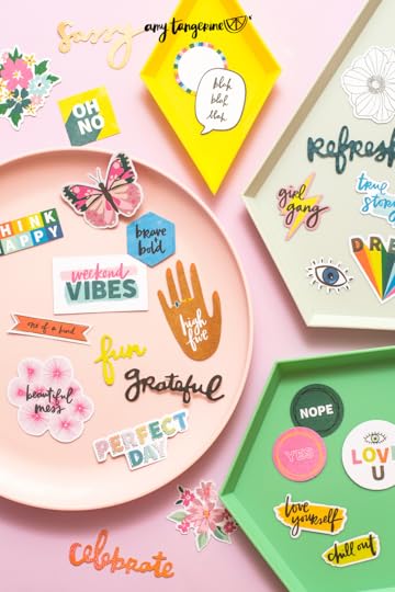 NEW die cuts from the Amy Tangerine Bold + Brave collection with American Crafts are perfect for adding to your scrapbooking layouts, weekly planner spread, travelers notebook pages and DIY handmade cards! Shop the Brave and Bold collection now to get your hands on these bright, colorful scrapbooking supplies by Amy Tangerine!