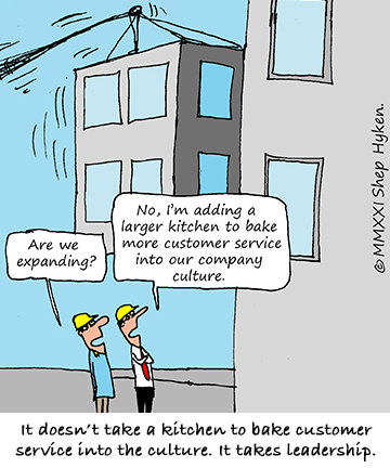 Two Employees Discuss the Construction of a New Company Building