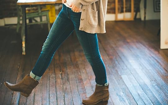 woman taking a step forward