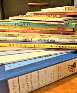 Stack of children's picture books