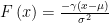 F \left( x \right) = \frac{-\gamma \left(x - \mu \right)}{\sigma^2}