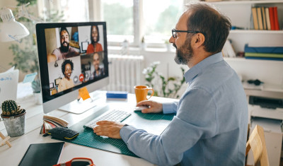 teleworker on video call