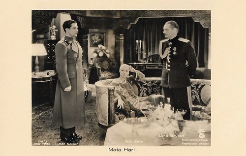 Greta Garbo, Ramon Novarro, and Lionel Barrymore in Mata Hari (1931)