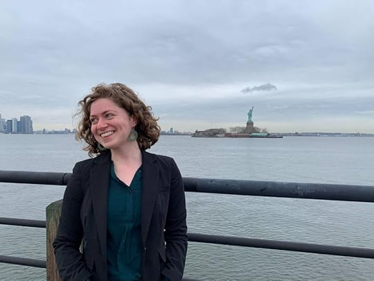 Tori at the Statue of Liberty