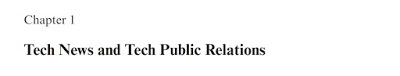 Chapter 1 - Tech News and Tech Public Relations