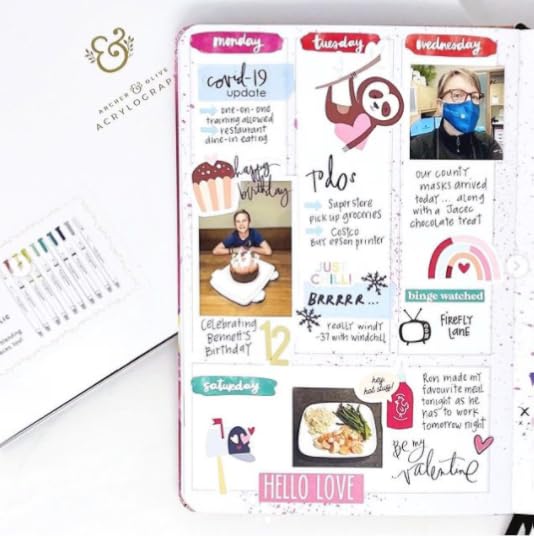 2021 Amy Tangerine Planner with Archer and Olive. How to use photos in your weekly memory planner. @planawayrenee