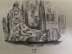 Illustration of Nell's deceased body lying in bed.