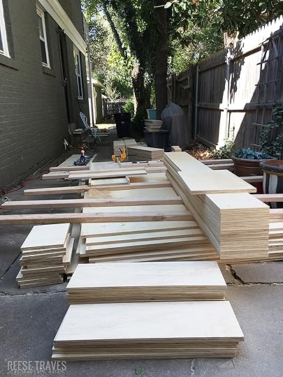 ripping and cross-cutting plywood for built-in bookshelves