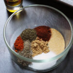 spicy fish rub in glass bowl