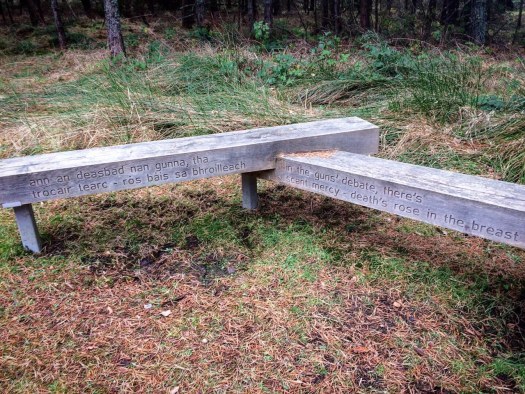 Memorial bench beside the Cumberland Stone at Culloden.