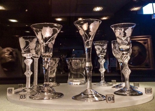 Jacobite wine glasses at Culloden visitor centre
