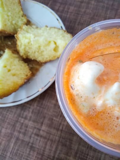 Havij bastani and cake in Urmia, Iran