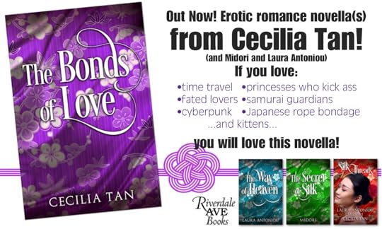 Promo card for Riverdale Ave Books edition of Bonds of Love with purple cover