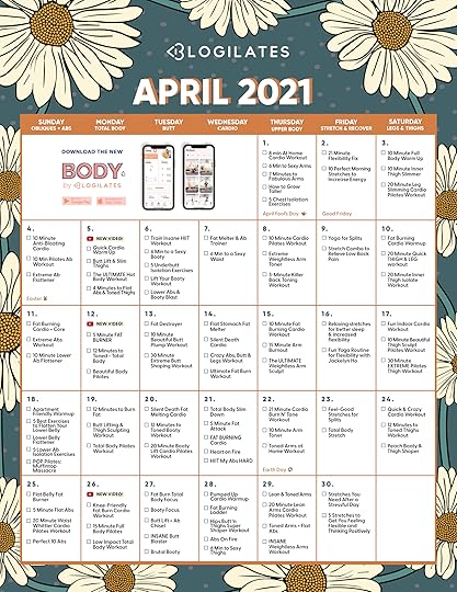 April 2021 Workout Calendar Blogilates