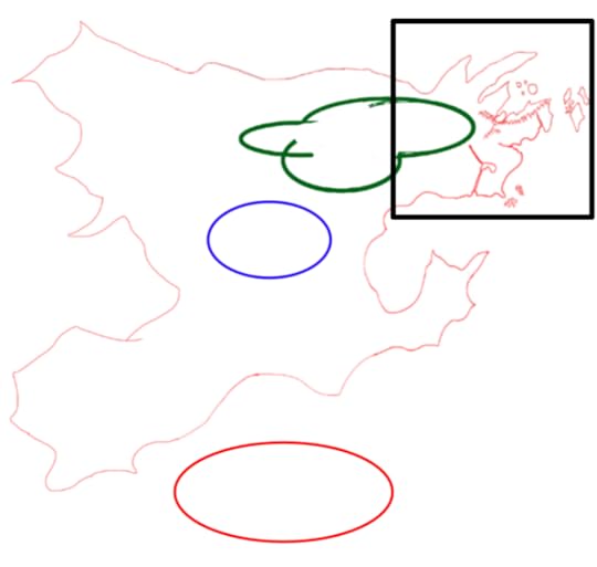 A preliminary map of the continent of Realmgard.