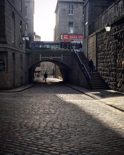 Over the cobbles towards The Green, in Aberdeen