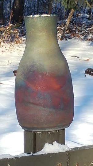 raku pottery vase