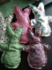 rustic fabric bunnies
