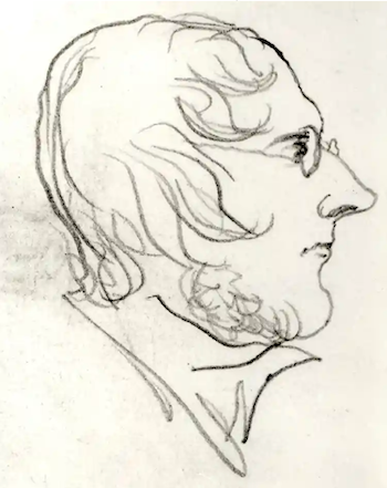 Self-portrait of Branwell Bronte, ca 1840