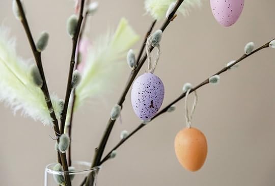 Easter decorated branch