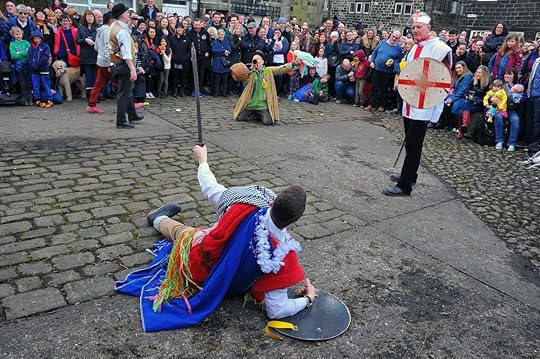 Actors in a scene from the traditional good friday pace egg play