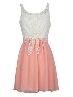 Girly: Lace Tie-Front Dress Tie Front High-Low Dress, $39.50, delias.com