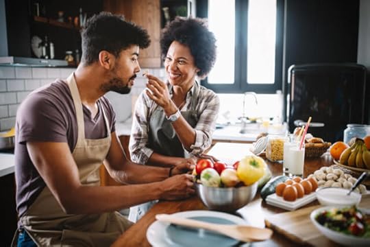couple cooking together