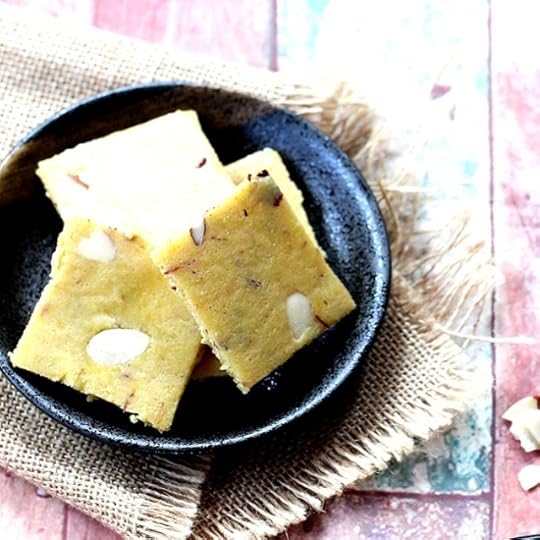 Easiest Ever Saffron Almond Burfee