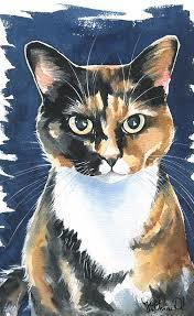 Poppy Calico Cat Painting Painting by Dora Hathazi Mendes