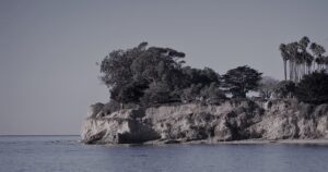 The coast at Santa Barbara where my novel Requiem Lake begins