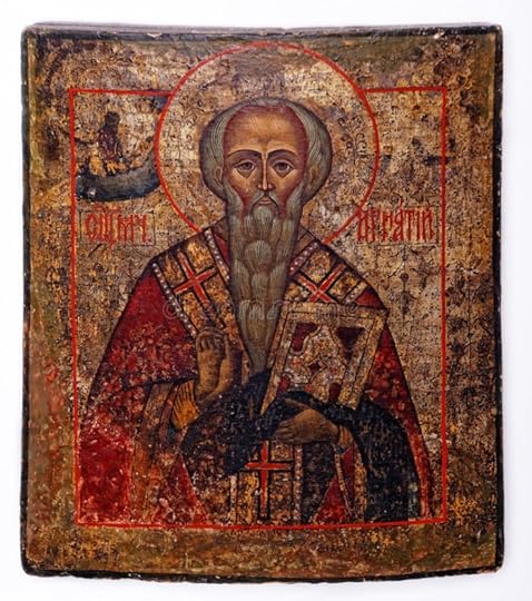 Ignatius Of Antioch. Ancient church icon. One of attributes of christian religion royalty free stock photo