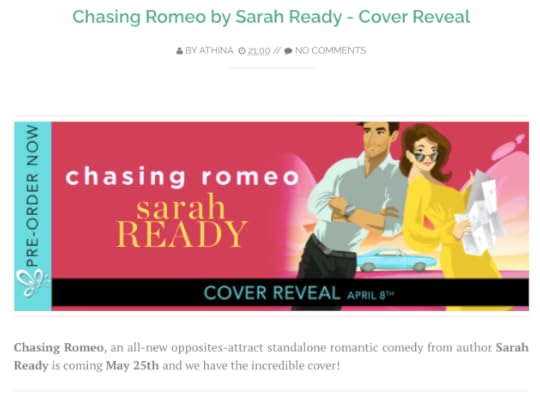 Rom com romance book cover Chasing Romeo by Sarah Ready.