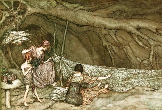 Fairies at work by Arthur Rackham