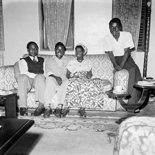 James Barnor, Self-portrait with Kwame Nkrumah, Roy Ankrah and his wife Rebecca, Accra, ca. 1952