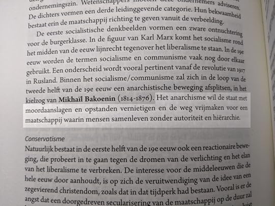 'Het anarchisme wil de staat met moordaanslagen en opstanden vernietigen en de weg vrijmaken voor een maatschappij waarin mensen samenleven zonder autoriteit en hiërarchie.'