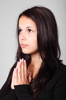 Girl, Praying, Hands, Pray, Eye, Eyes