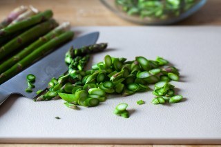 thin-sliced asparagus