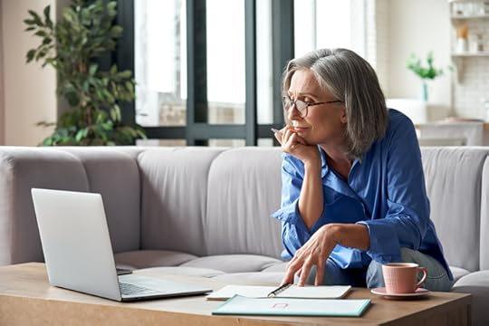 Senior woman learning something new on a laptop