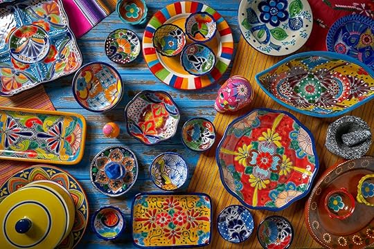 Mexican pottery Talavera style of Puebla, Mexico