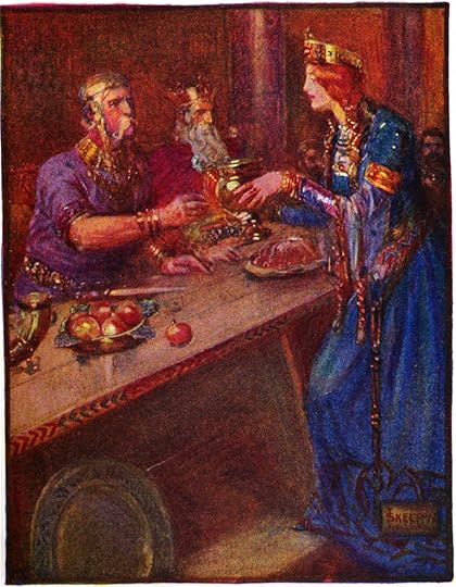 Beowulf being served a drink