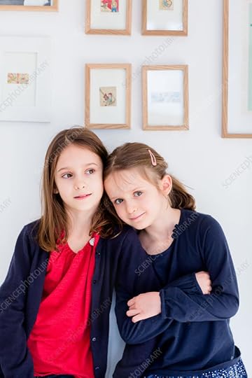 6 and 8 year old sisters - Stock Image - C035/2821 - Science Photo Library