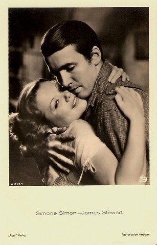Simone Simon and James Stewart in Seventh Heaven (1937)