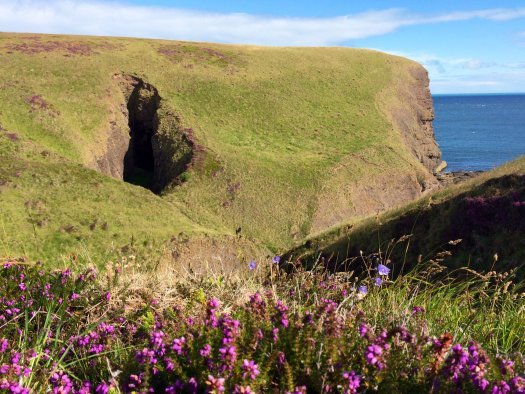 The Deil's Lum, a cave at Cullykhan Bay.