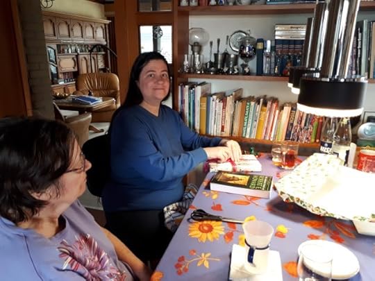 Cora unwrapping birthday presents