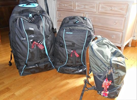 The best of all worlds! Light backpacks with pull out handles and wheels.