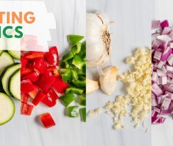 Graphic with different ways of cutting veggies