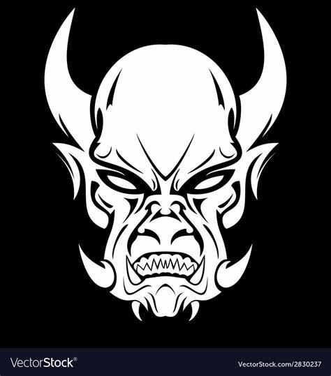 White Demon Face Royalty Free Vector Image - VectorStock