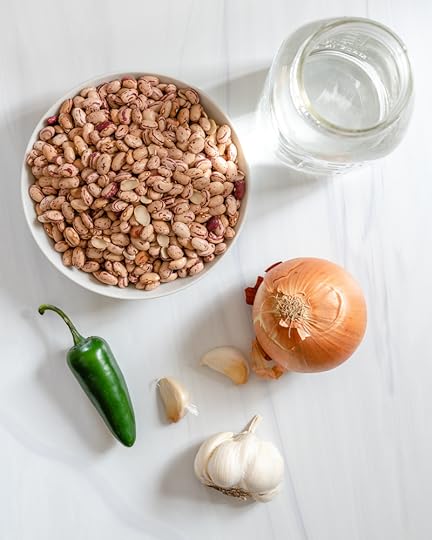 Instant Pot Pinto Beans Ingredients on a white surface